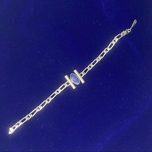 Sterling Silver Bracelet with Blue Stone
